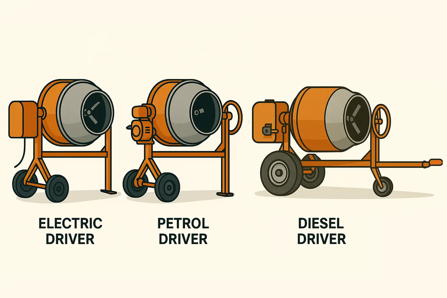 Concrete Mixers By Power Driver