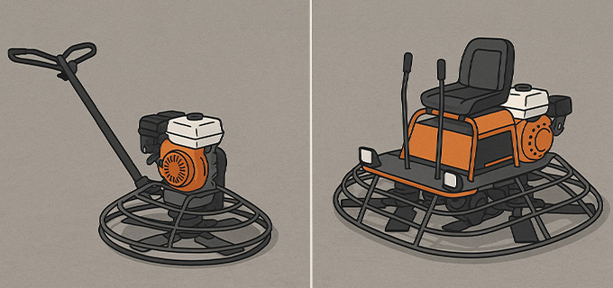 Walk-Behind Power Trowel vs. Ride-On Power Trowel