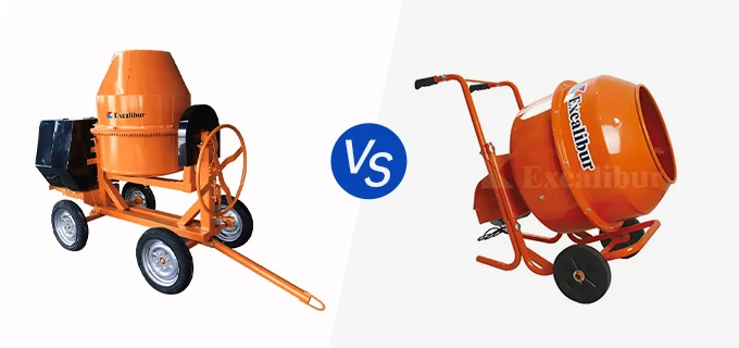 Towable vs Wheelbarrow Concrete Mixer