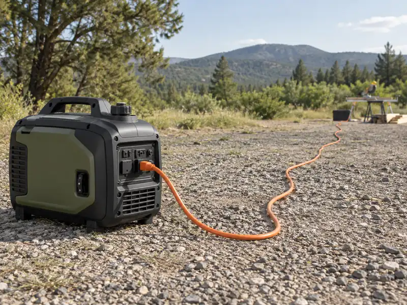 Generator Extension Cord Outdoor Setup