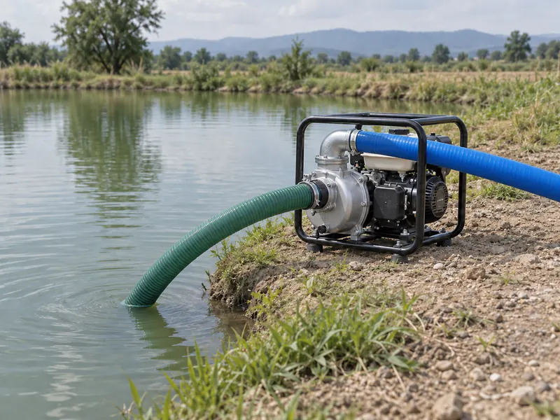 Water Pump Suction Hose Pond Setup