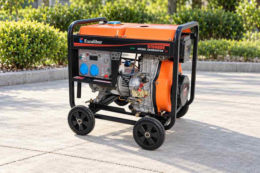 Wheeled Diesel Generator On Concrete
